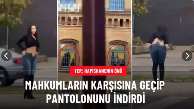 Hapishanenin karşısında pantolonunu indirdi