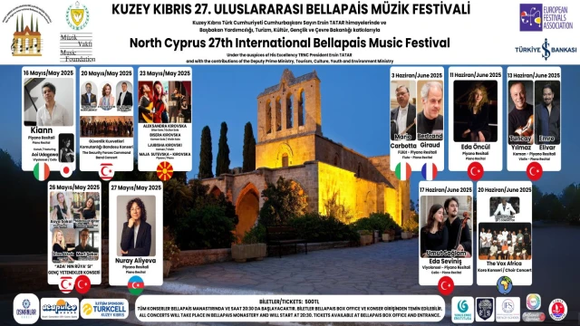 Kuzey Kıbrıs’ın Müzik Dolu Geceleri Başlıyor: Bellapais Festivali 16 Mayıs’ta Perdelerini Açıyor