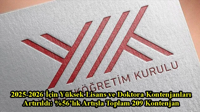 2025-2026 İçin Yüksek Lisans ve Doktora Kontenjanları Artırıldı: %56’lık Artışla Toplam 209 Kontenjan