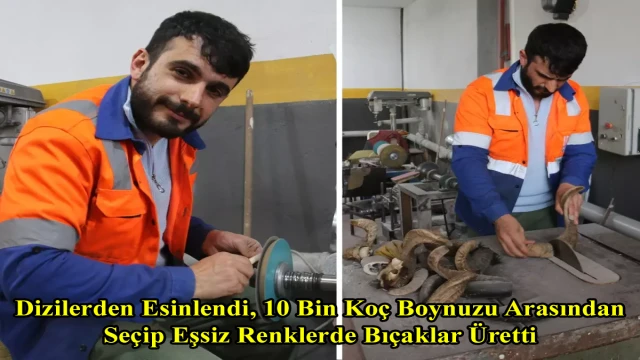 Dizilerden Esinlendi, 10 Bin Koç Boynuzu Arasından Seçip Eşsiz Renklerde Bıçaklar Üretti