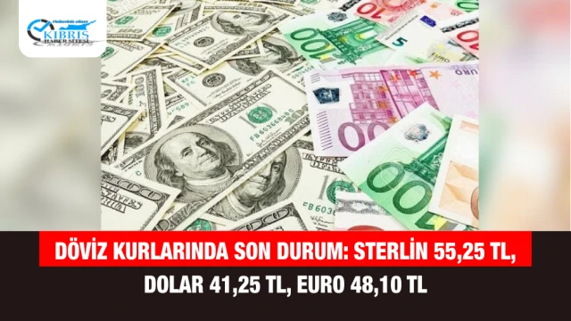 Döviz Kurlarında Son Durum: Sterlin 55,25 TL, Dolar 41,25 TL, Euro 48,10 TL
