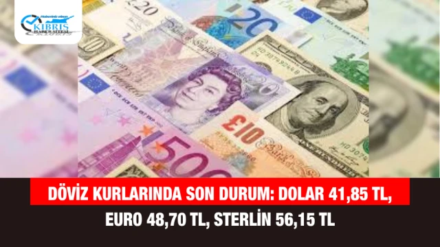 Döviz Kurlarında Son Durum: Dolar 41,85 TL, Euro 48,70 TL, Sterlin 56,15 TL
