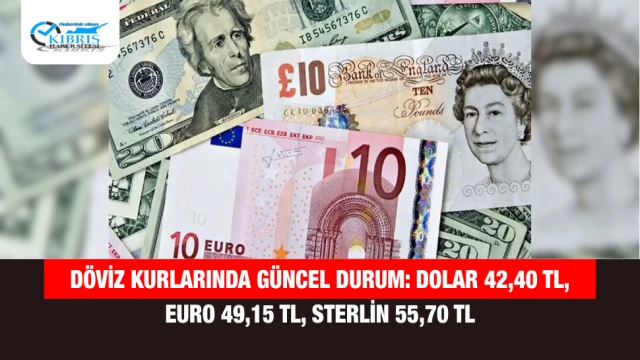 Döviz Kurlarında Güncel Durum: Dolar 42,40 TL, Euro 49,15 TL, Sterlin 55,70 TL