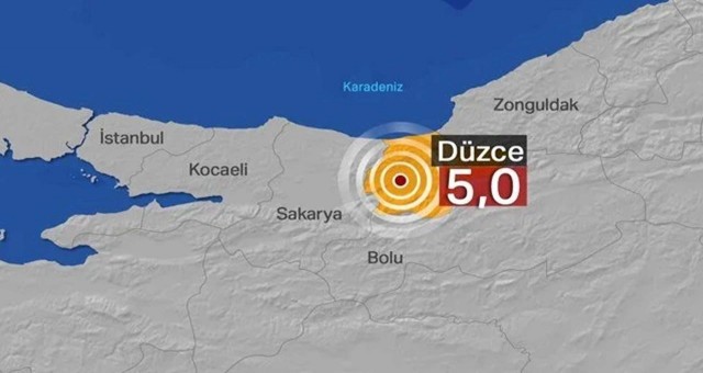 Düzce'de 5 büyüklüğünde deprem