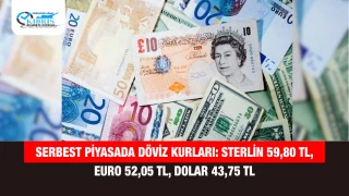 Serbest Piyasada Döviz Kurları: Sterlin 59,80 TL, Euro 52,05 TL, Dolar 43,75 TL